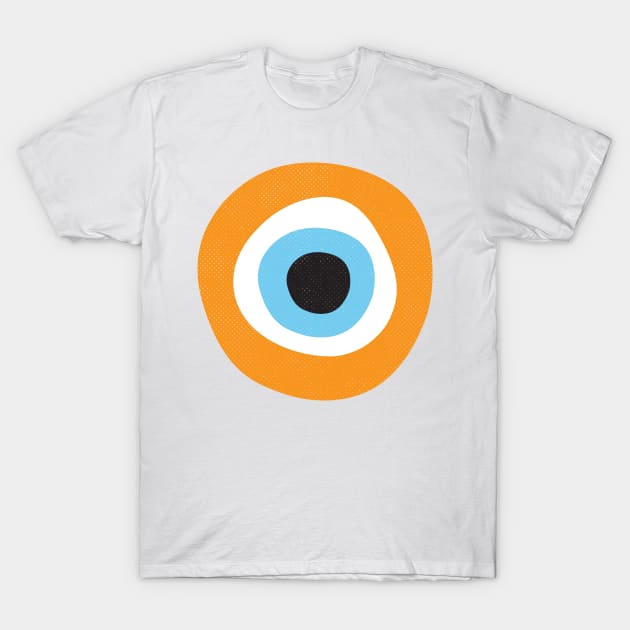 Orange Evil Eye Symbol T-Shirt by Inogitna Designs